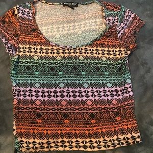 Low cut colorful tight shirt